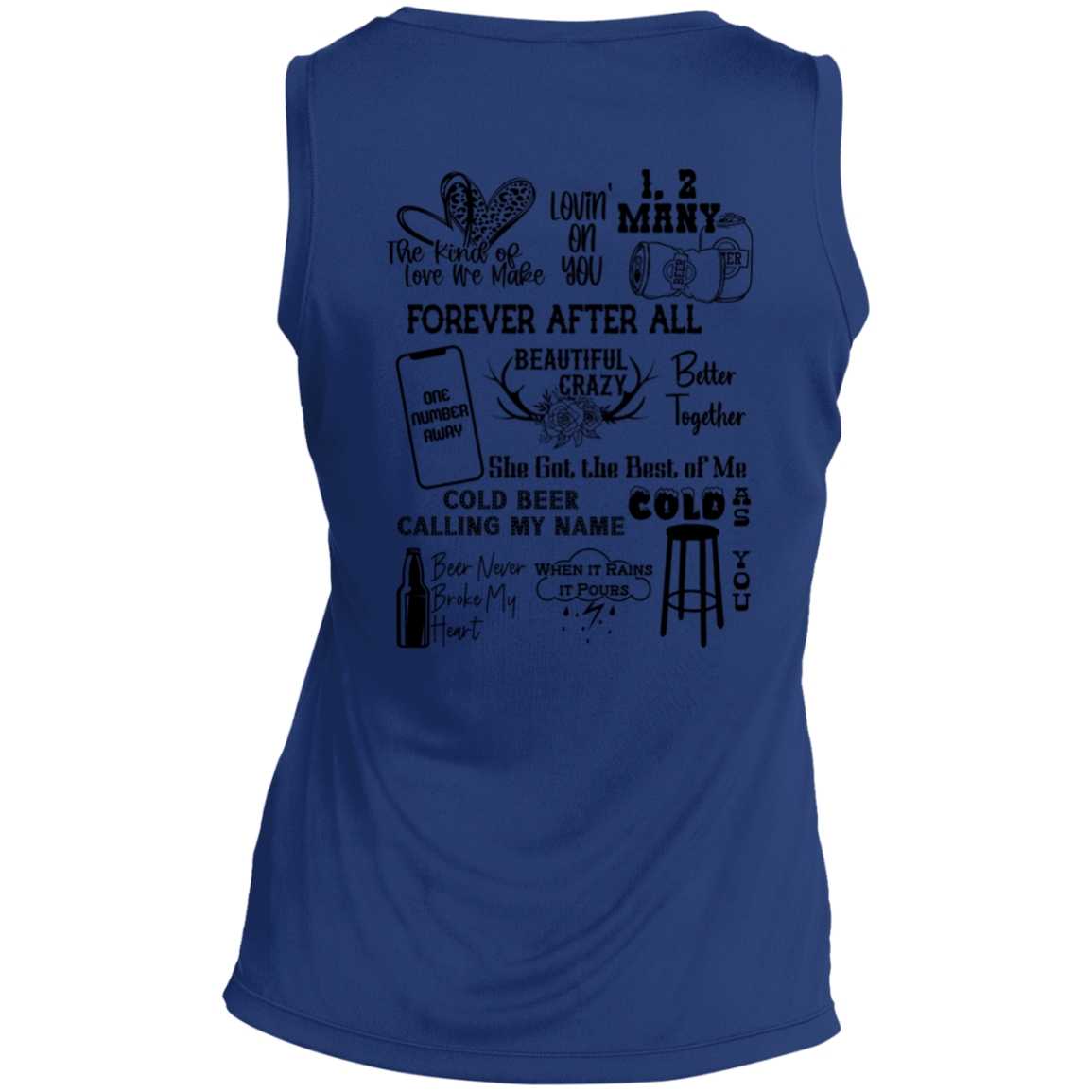 LST352 Ladies' Sleeveless V-Neck Performance Tee