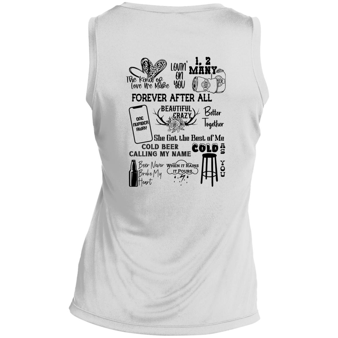 LST352 Ladies' Sleeveless V-Neck Performance Tee