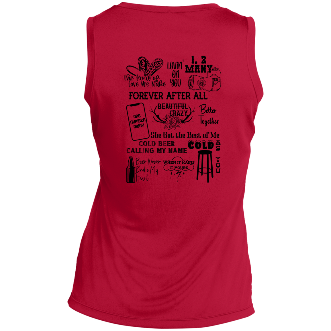 LST352 Ladies' Sleeveless V-Neck Performance Tee