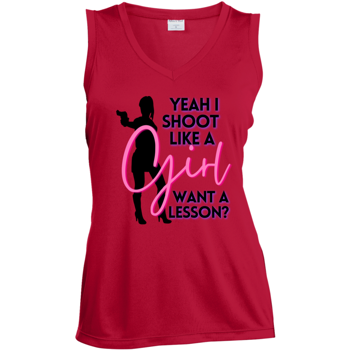 LST352 Ladies' Sleeveless V-Neck Performance Tee