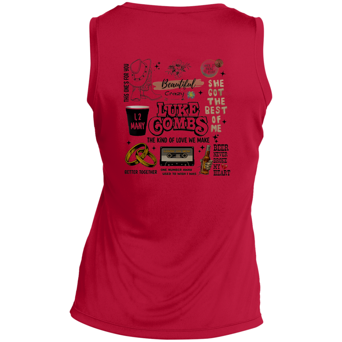 LST352 Ladies' Sleeveless V-Neck Performance Tee