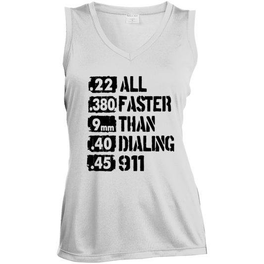 LST352 Ladies' Sleeveless V-Neck Performance Tee
