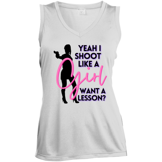 LST352 Ladies' Sleeveless V-Neck Performance Tee