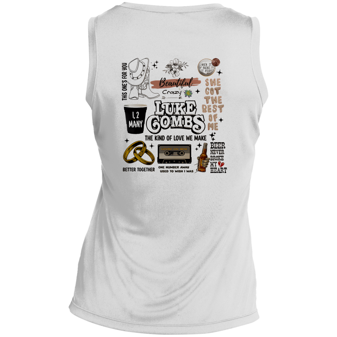 LST352 Ladies' Sleeveless V-Neck Performance Tee