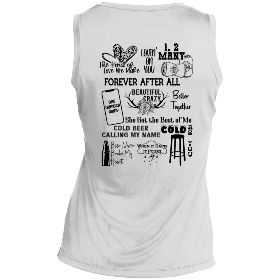 LST352 Ladies' Sleeveless V-Neck Performance Tee