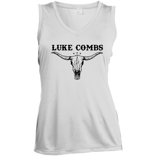 LST352 Ladies' Sleeveless V-Neck Performance Tee