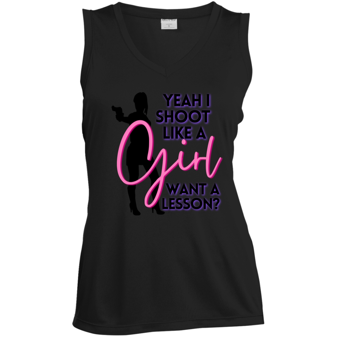 LST352 Ladies' Sleeveless V-Neck Performance Tee
