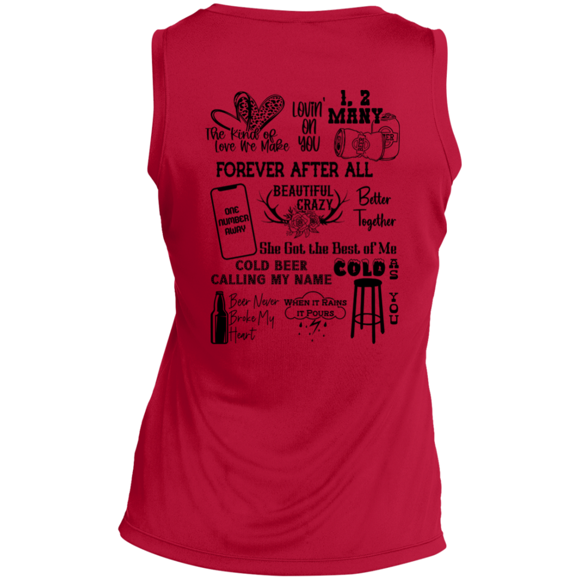 LST352 Ladies' Sleeveless V-Neck Performance Tee