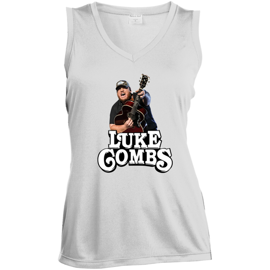 LST352 Ladies' Sleeveless V-Neck Performance Tee