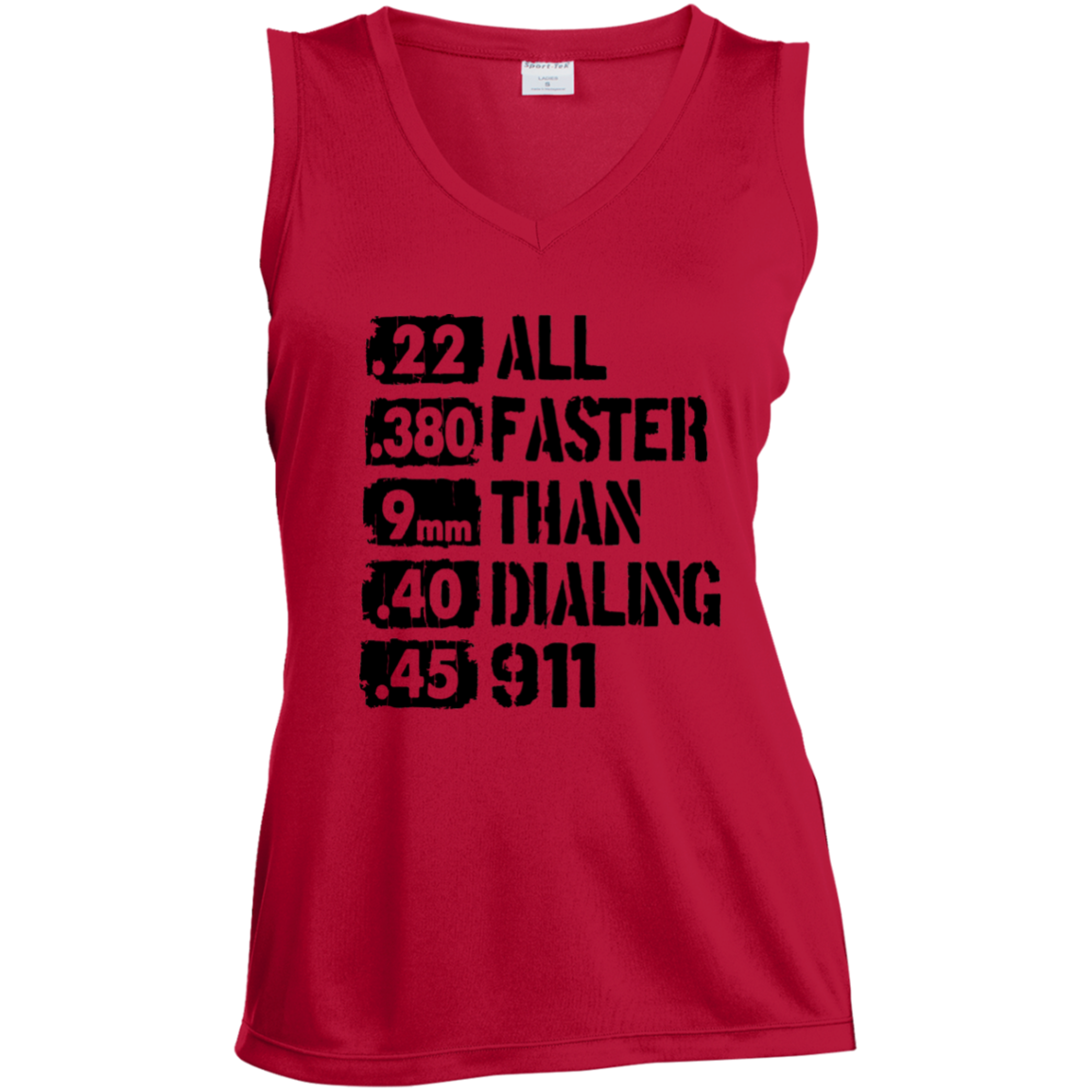 LST352 Ladies' Sleeveless V-Neck Performance Tee