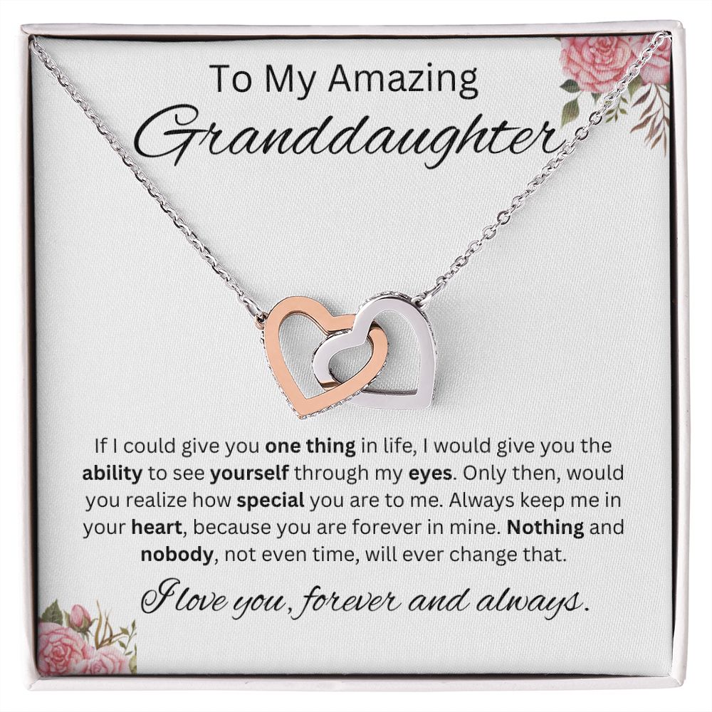 My Amazing Granddaughter |Always & Forever- Interlocking Heart Necklace