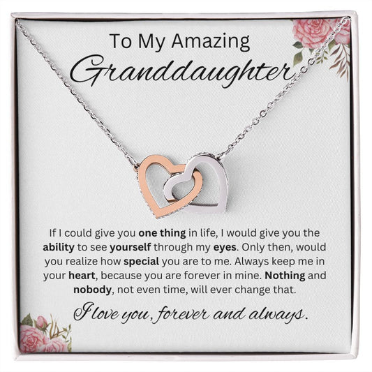 My Amazing Granddaughter |Always & Forever- Interlocking Heart Necklace
