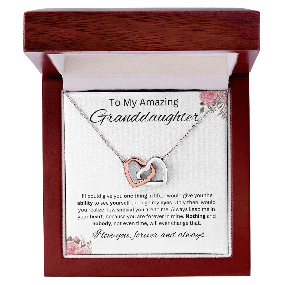 My Amazing Granddaughter |Always & Forever- Interlocking Heart Necklace