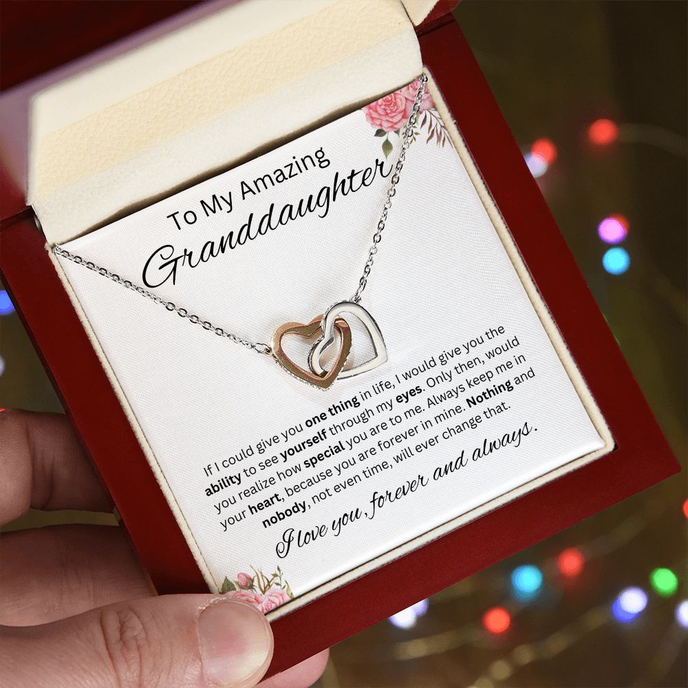 My Amazing Granddaughter |Always & Forever- Interlocking Heart Necklace